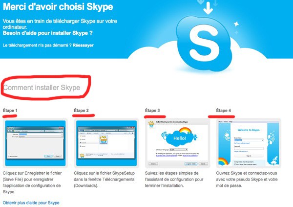 Etapes d'installation windows de Skype