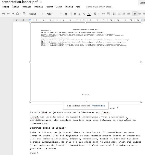 pdf importé en texte modifiable dans google docs